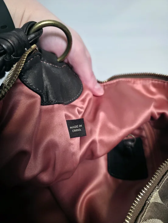 PROJECT Coach Kristen Hobo Tan Brown Sateen Canvas Monogram Slouchy Shoulder Bag - Picture 12 of 15